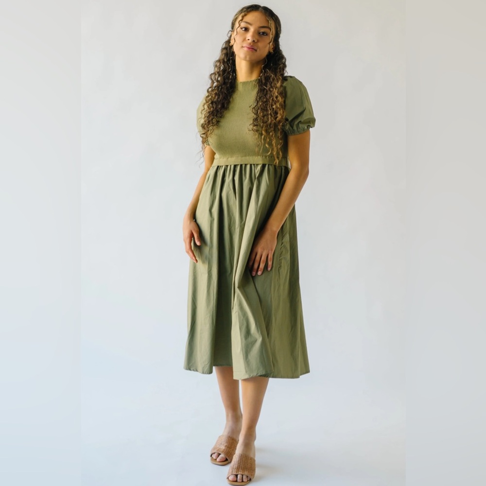 Olive Green Midi Dress